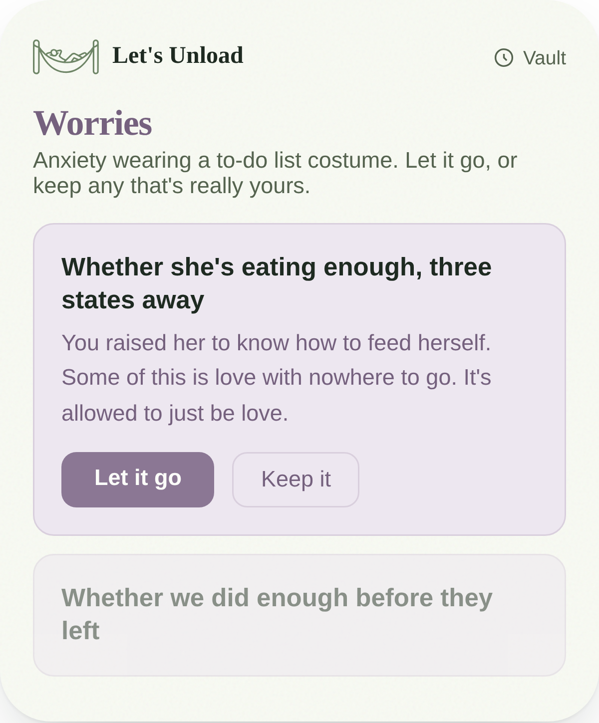 A worry, named and set down with care
